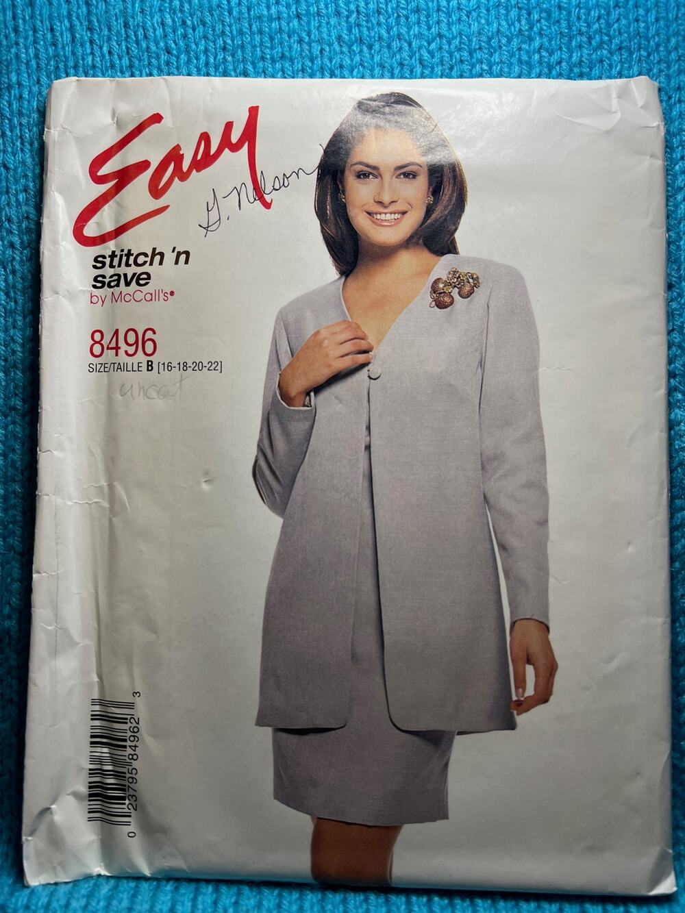 McCalls 8496 Sewing pattern dress blazer size 16 18 20 22
